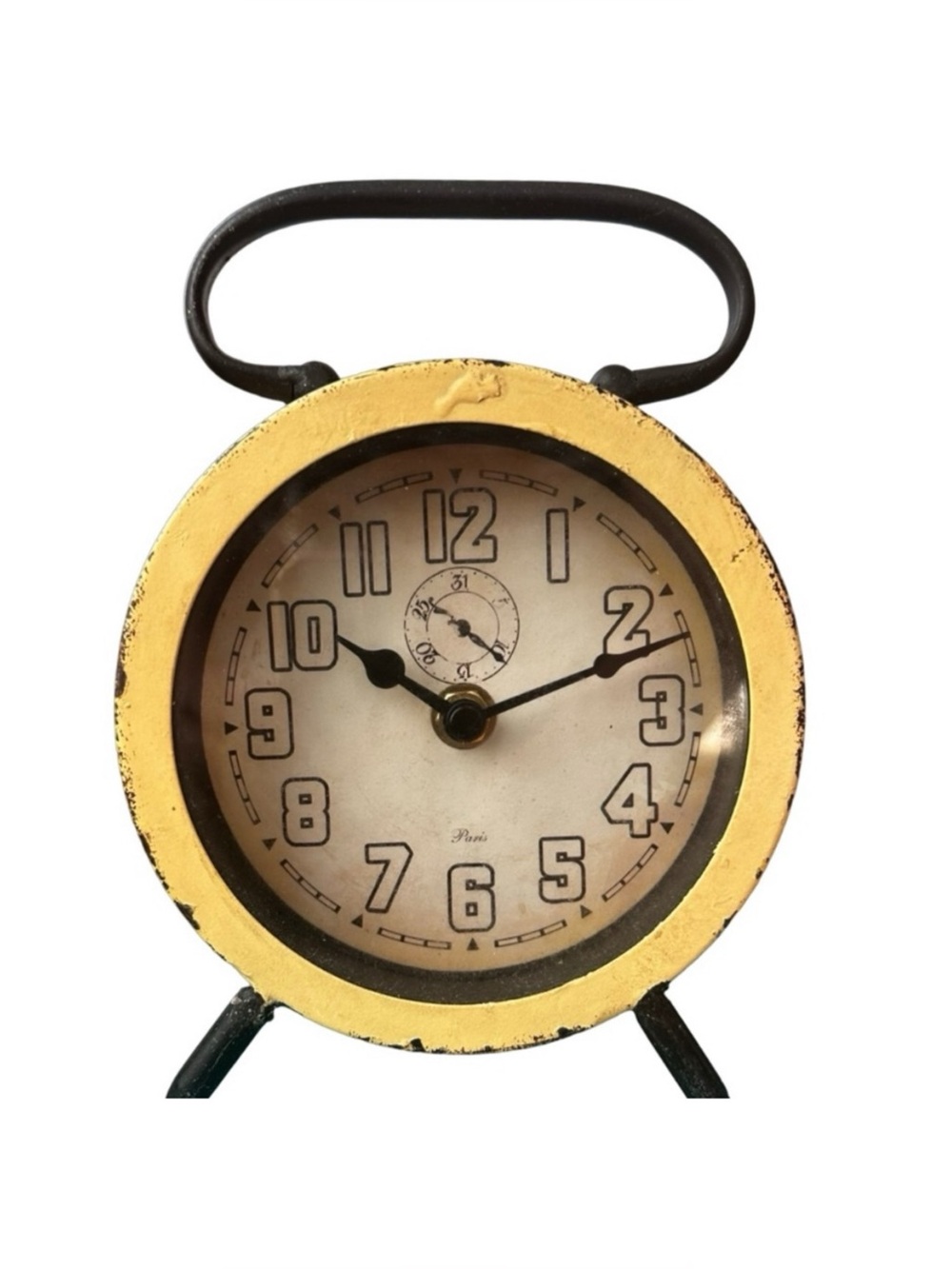 Paris Vintage Desktop Clock Rustic Tabletop Quartz Battery Small Distressed 7x5